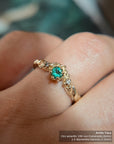 Anillo Tiara con Esmeralda de 4mm