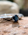 Anillo Xinan Plata Brillante con Zafiro de 4mm