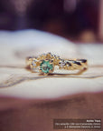 Anillo Tiara con Esmeralda de 4mm